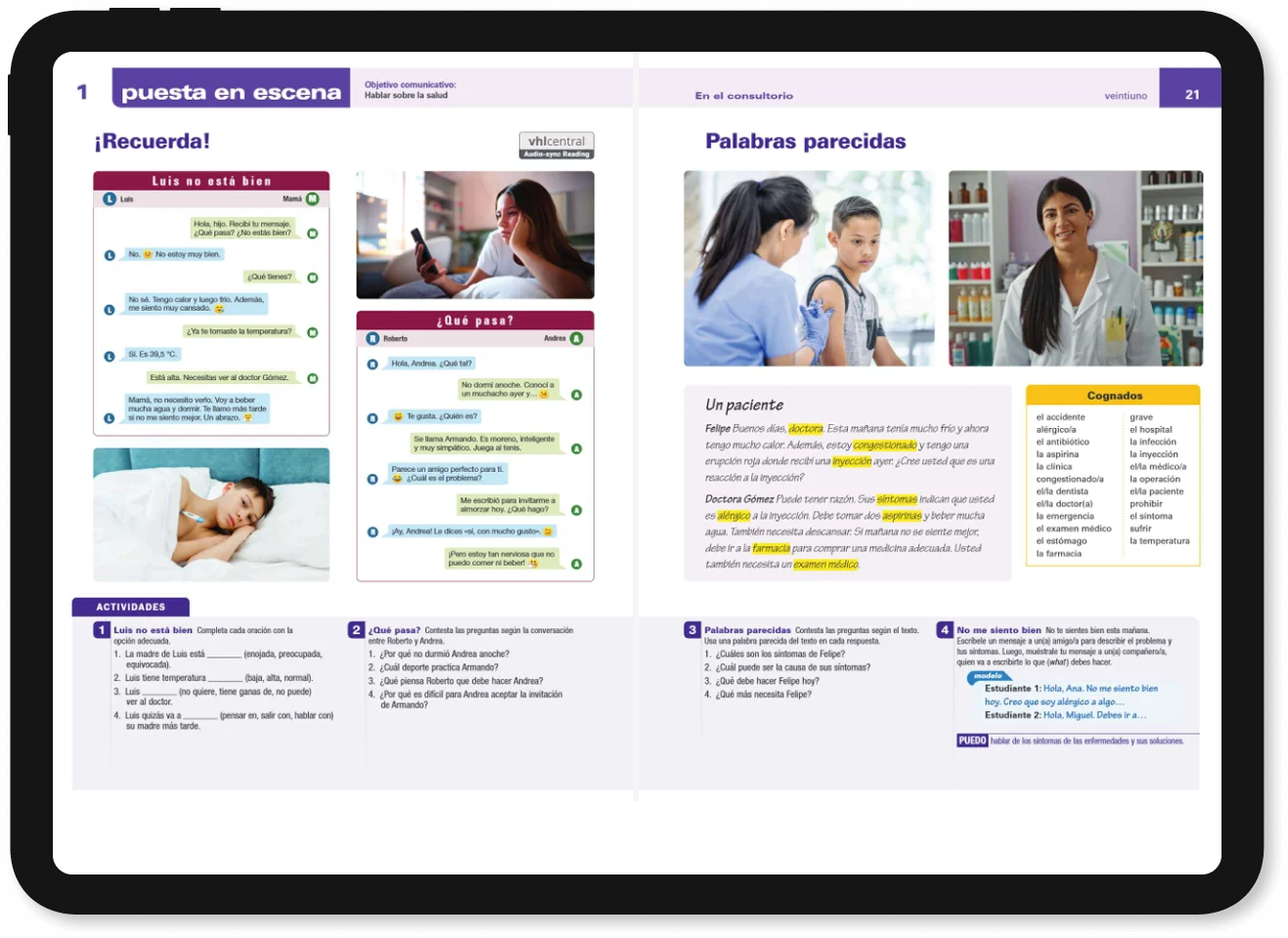 Teacher engaging with students